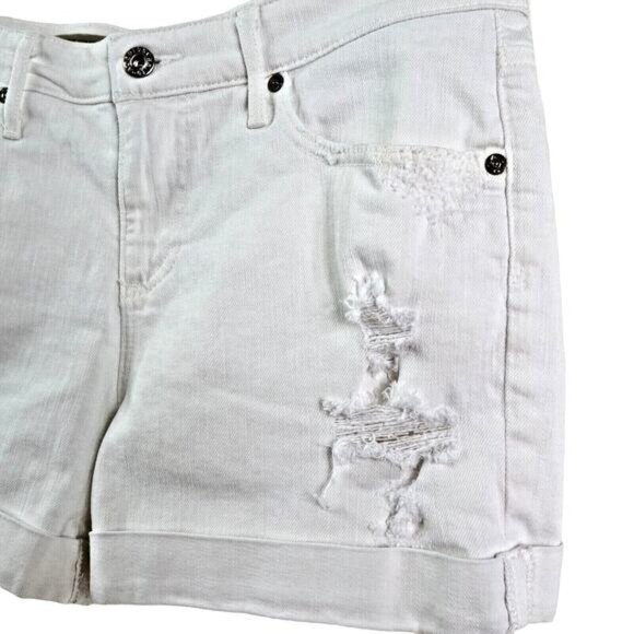 AG Adriano Goldschmied Size 28 Hailey Ex Boyfriend Jean Shorts White - Picture 3 of 10